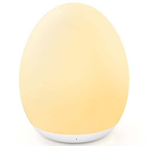 MediAcous Kids Night Light, Silicone Egg Lamp with Touch Control & Timer