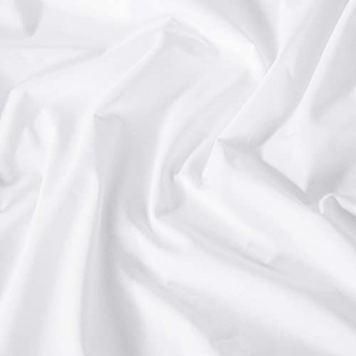 Luxury All-White Percale Duvet Cover - 100% Long-Staple Cotton, Queen Size