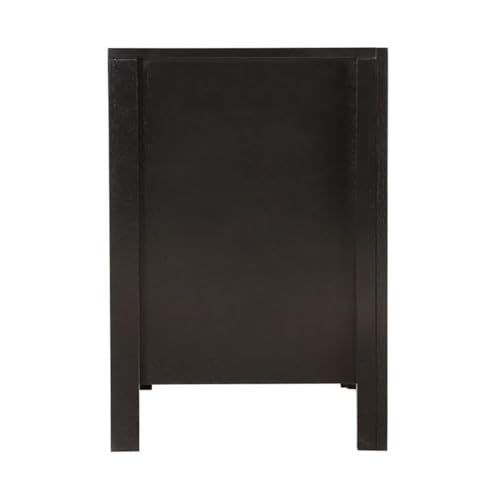 2-Drawer Wood Nightstand with Nickel Hardware - Black Finish