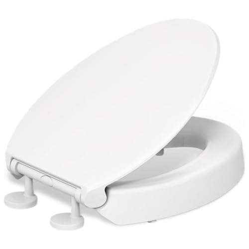 3-Inch Elevated Elongated Toilet Seat with Soft Close and Quick Release
