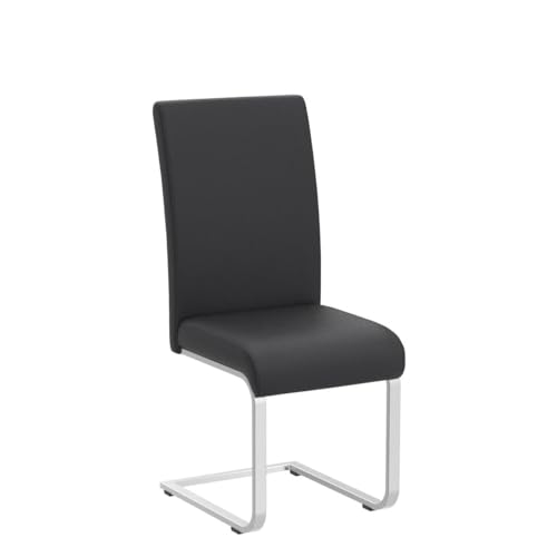 Modern Faux Leather Dining Chairs - High Back Kitchen Chairs, Set of 2
