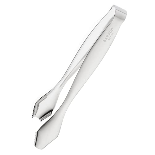 Barfly Ice Tong 7.1 Inch Stainless Steel Barware Tongs - Ergonomic Ice Handling Tool