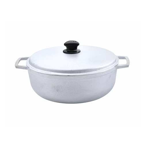 7.5 Quart Cast Aluminum Caldero Pot with Lid for Cooking & Serving