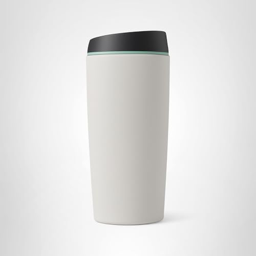 Owala SmoothSip Insulated Stainless Steel Coffee Tumbler, Reusable Iced Coffee Cup, Hot Coffee Travel Mug, BPA Free 20 oz, Gray (Cloudscape)