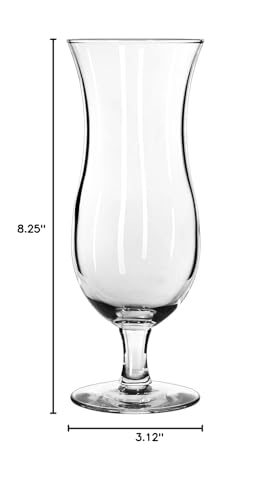 Libbey 15oz Cyclone Hurricane Glass - Set of 12, Durable Safedge Rim