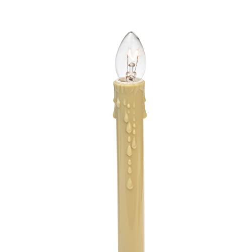 Creative Hobbies® Pack of 6 Ivory Indoor Electric Christmas Candle Lamps with Clear C7 Bulbs