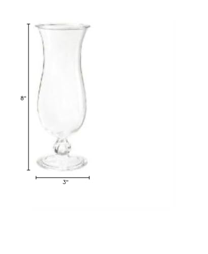 GET Cheers 15 oz Shatterproof Plastic Hurricane Glasses 4 Pack - Clear, Commercial-Grade