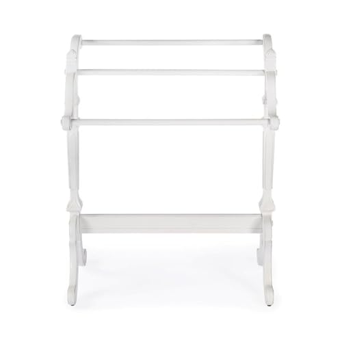 Solid Wood Blanket Stand - 3-Tier Cottage White Towel Rack