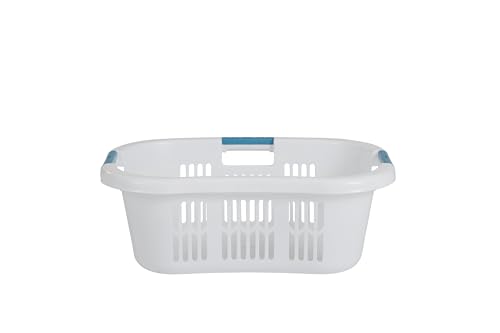 Rubbermaid 1.5-Bushel Large Hip-Hugger Laundry Basket, White