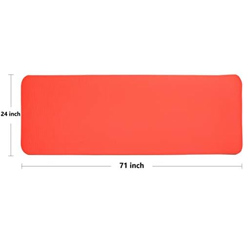 Fitvids All Purpose 1/2-Inch Extra Thick High Density Anti-Tear Exercise Yoga Mat and Knee Pad with Carrying Strap, Multiple Colors