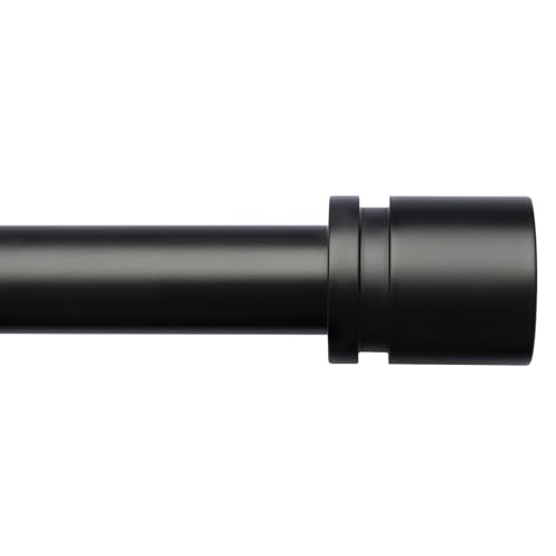 Byondeth Heavy Duty Adjustable Curtain Rod 16 to 144 Inches Black