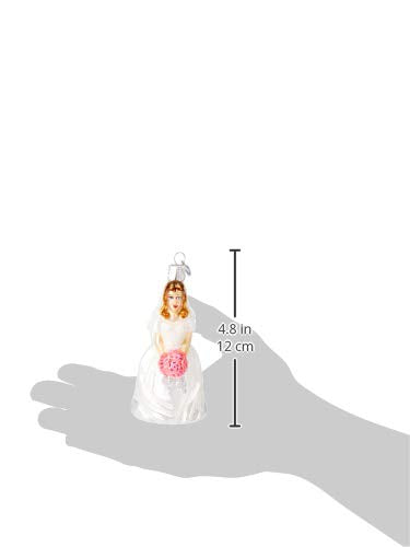 Hand-Blown Glass Bride Ornament - Brunette Wedding Keepsake