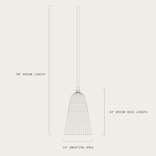 Heavy Duty Handmade Corn Broom with Wood Handle - 56" Indoor Outdoor