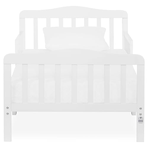 Classic Wooden Toddler Bed with Safety Guard Rails - Low to Floor