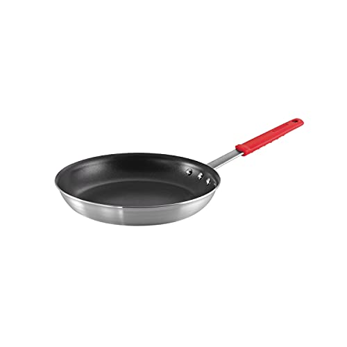 12-Inch Nonstick Frying Pan - Heavy-Gauge Aluminum Skillet with Red Grip
