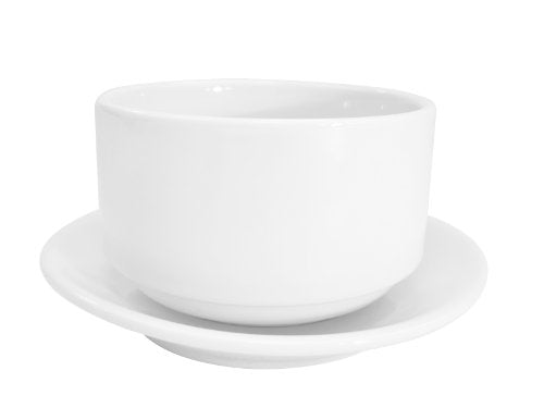 CAC China RCN-2 Clinton 6-Inch Super White Porcelain Saucer - Box of 36