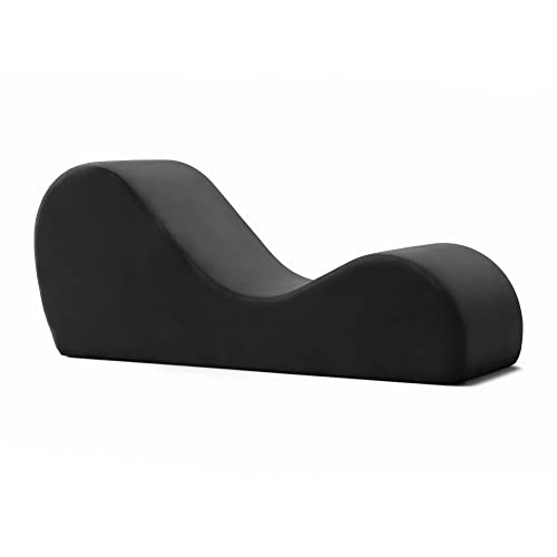 Modern Foam Yoga Chaise Lounge for Stretching, Exercise & Relaxation, Black