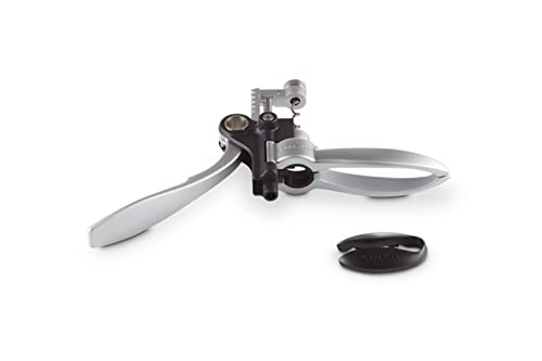 Le Creuset Satin Metal Lever & Foil Cutter | Premium Wine Bottle Opener