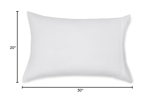 Soft Microfiber Pillowcases, Standard Size 20" x 30", Set of 2, White