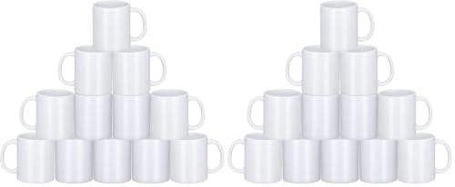 Yephets 12-Pack 11 oz White Ceramic Sublimation Coffee Mugs - Medium DIY Set