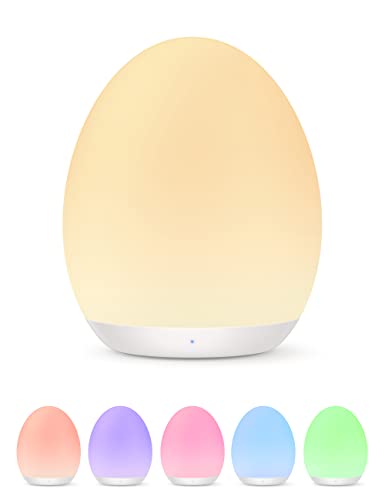 Rechargeable Egg Baby Night Light with Touch Control & 7-Color RGB