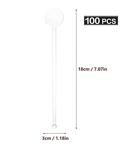 Brccee AC 100PCS Transparent Cocktail Stir Sticks 7 Inch Drink Stirrers