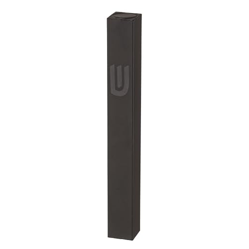 Modern Aluminum Mezuzah Case for Door - 5-Inch Black Matte Hebrew Scroll Holder