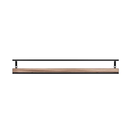 Rustic Floating Wall Shelves - Solid Wood Industrial Storage Set of 2