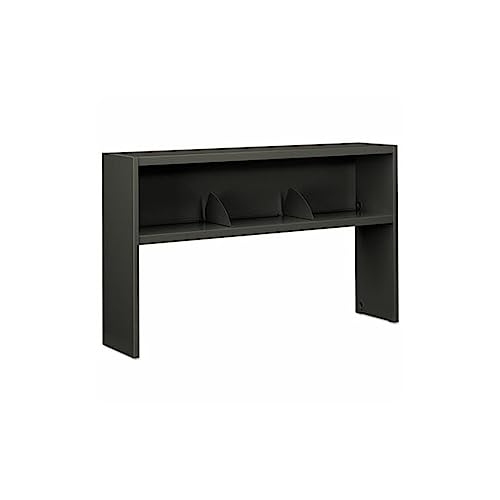 60-Inch Steel Stack-On Desk Hutch - Charcoal Office Storage