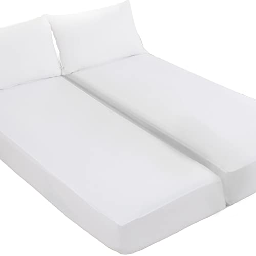Kingnex Waterproof Split King Mattress Protector for Adjustable Beds (2 Pack)