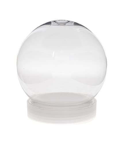 DIY Snow Globe Kit - 100mm Clear Plastic Fillable Water Globes (6 Pack)