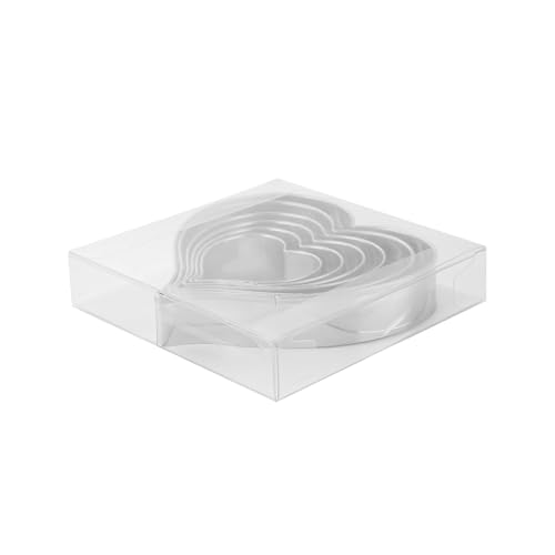 MrCookie Heart Cookie Cutters Set - 6 Thickened Stainless Steel Baking Tools with Variation: Heart