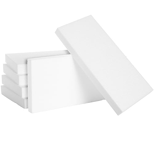 White Craft Foam Blocks, 12 x 6 x 1 Inch - 6-Pack for DIY Floral Projects