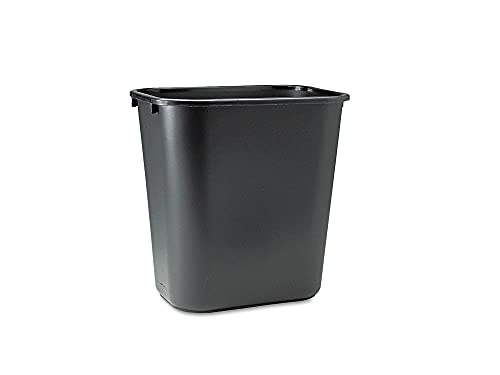 Rubbermaid Commercial Plastic Wastebasket 7-Gallon Black Trash Can