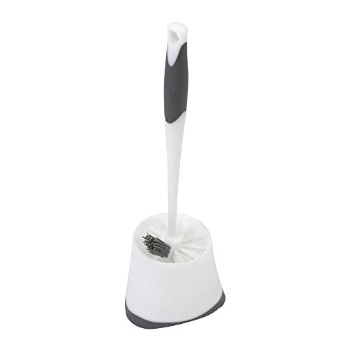 Clorox Corner Toilet Bowl Brush and Holder Set with Under-Rim Scrubber