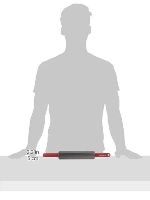 KitchenAid Gourmet Rolling Pin, 2.5 x 2.5 x 22 Inch, Red