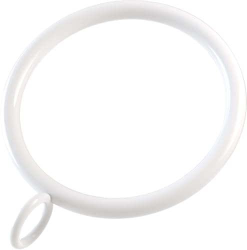 24 Pack 1.5-Inch White Metal Curtain Rings for Rods up to 1.25 Inches