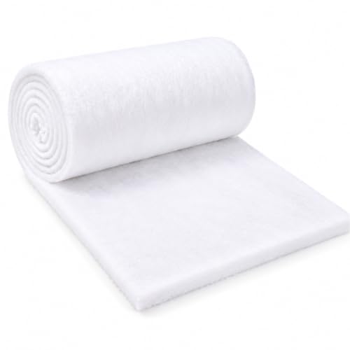 Artificial Snow Blanket Roll 94x31 in - Flame-Retardant White Plush Decor