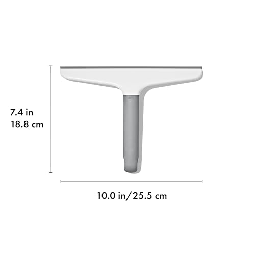 10-Inch Silicone Shower Squeegee with Storage Hook for Glass and Mirrors