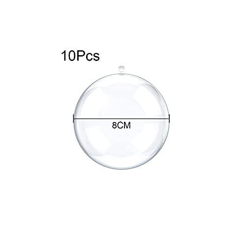 Clear Fillable Ornament Balls 80mm - Set of 10 DIY Craft Spheres