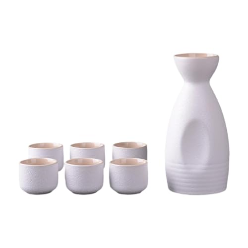 Ceramic Sake Pot & Cups Set - Handmade Japanese Style Drinkware for Tea & Party