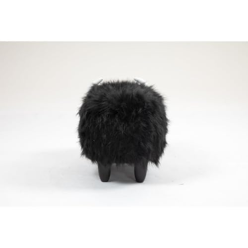 Animal-Shaped Cow Storage Ottoman with Wooden Legs