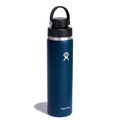 Hydro Flask Water Bottle - Insulated Stainless Steel - Wide Mouth Flex Chug Lid, Non Spill, Leakproof in 24 Oz Indigo Blue