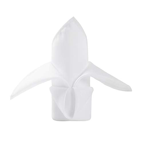 50-Pack 17x17 Inch White Polyester Cloth Napkins - Washable Dinner Napkins