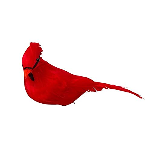 Set of 2 Red Artificial Cardinal Birds for Christmas Tree Decorations