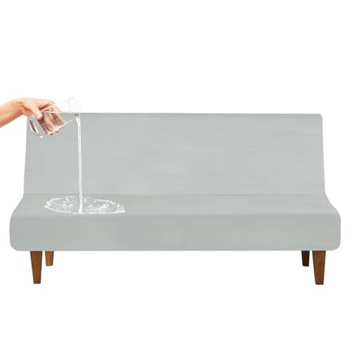 Waterproof Futon Cover for Armless Sofa Bed, Grey - Leakproof & Scratch-Resistant Protector