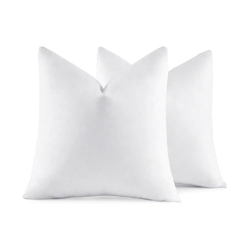 MIULEE 26x26 Euro Pillow Inserts Set of 2 - Feather Down Throw Pillows