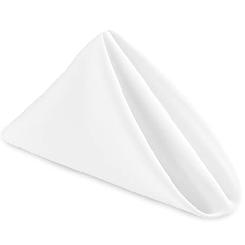 Washable 18x18 Inch Cloth Napkins - Set of 6 White Dinner Napkins