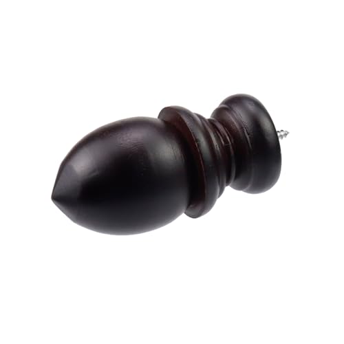 Wooden Curtain Rod Finials, 1.5-Inch Screw-On End Caps, 2-Pack