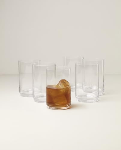 Stackable Crystal Cooler Glasses, 17-oz Highball Drinkware Set of 6